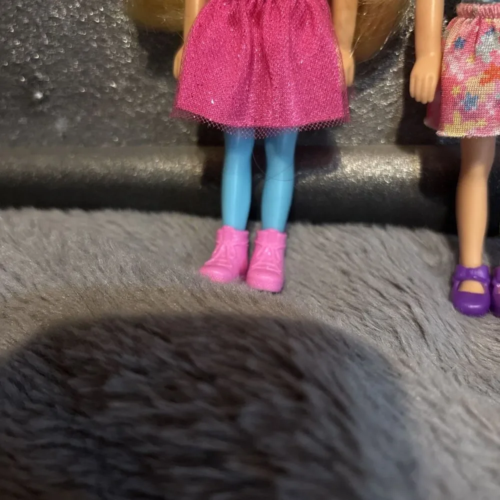 Barbie Club Chelsea Doll Blonde Hair Doll Skirt Shoes Mattel Lot Of 2 Dolls